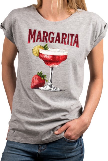 MAKAYA Print-Shirt Damen Margarita Party Top Lime Fruit Cocktail Elegant (W günstig online kaufen