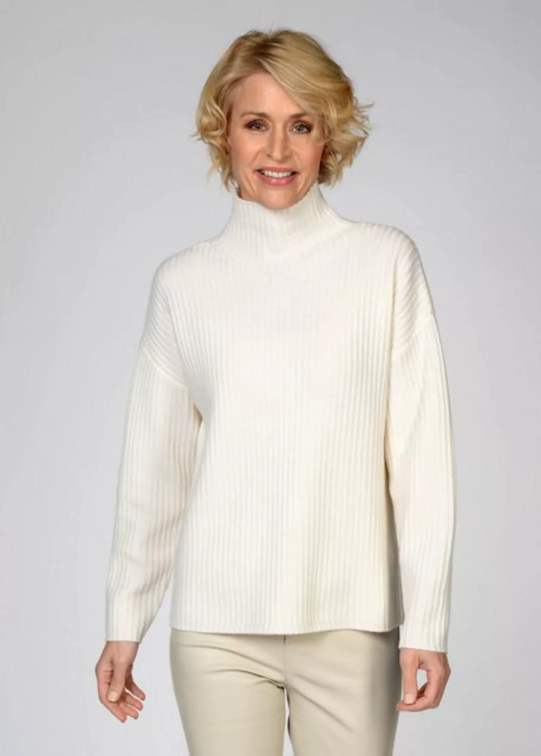 Clarina Strickpullover Stehbund-Pullover,1/1 Arm, uni günstig online kaufen