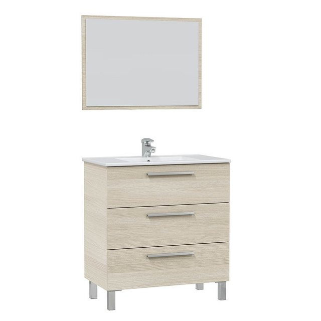 freiraum Waschbeckenunterschrank ATHENA in Eiche - 80x86x45 (BxHxT) günstig online kaufen