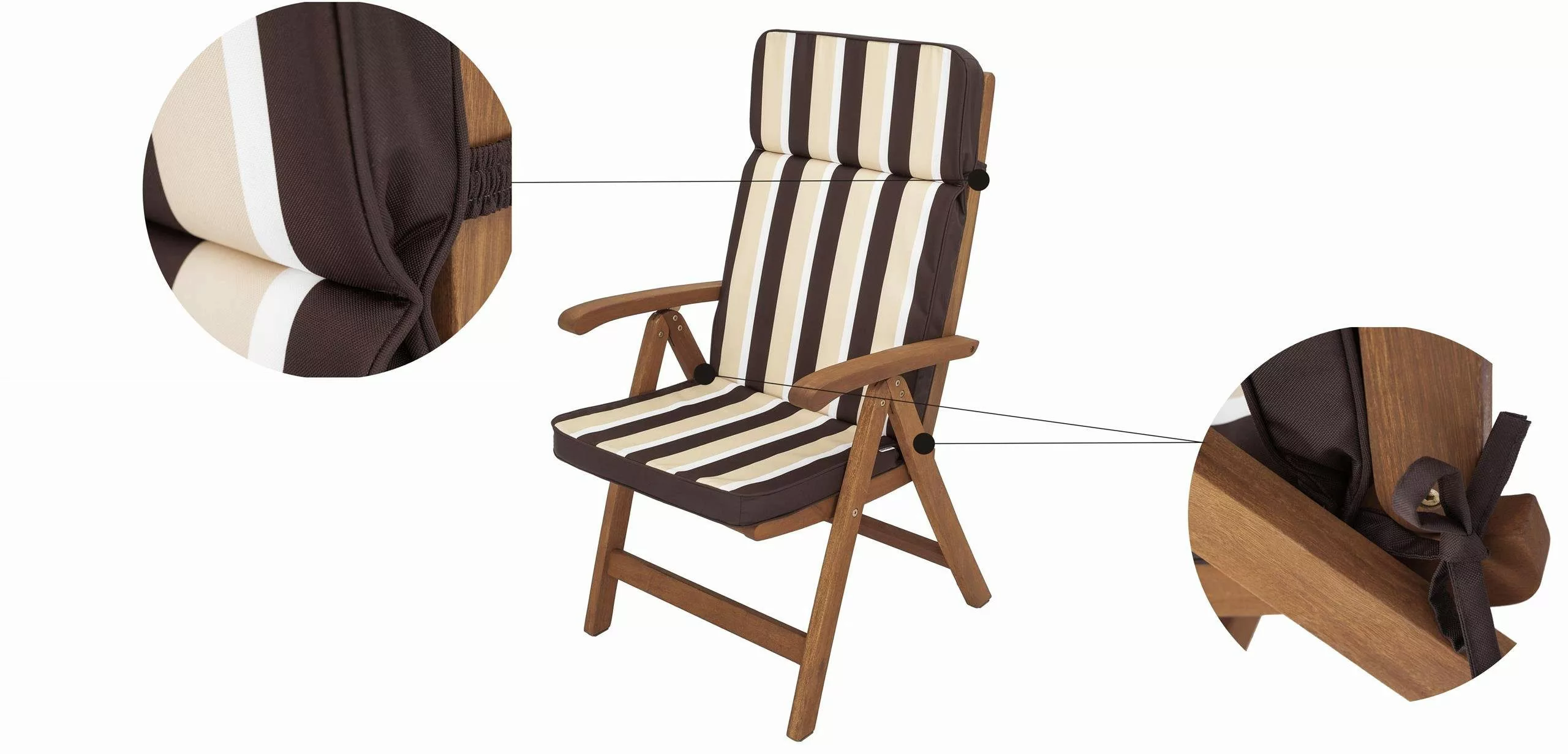 Bjird Hochlehnerauflage Gartenstuhlauflage Eliza 120x50x5 cm, günstig online kaufen