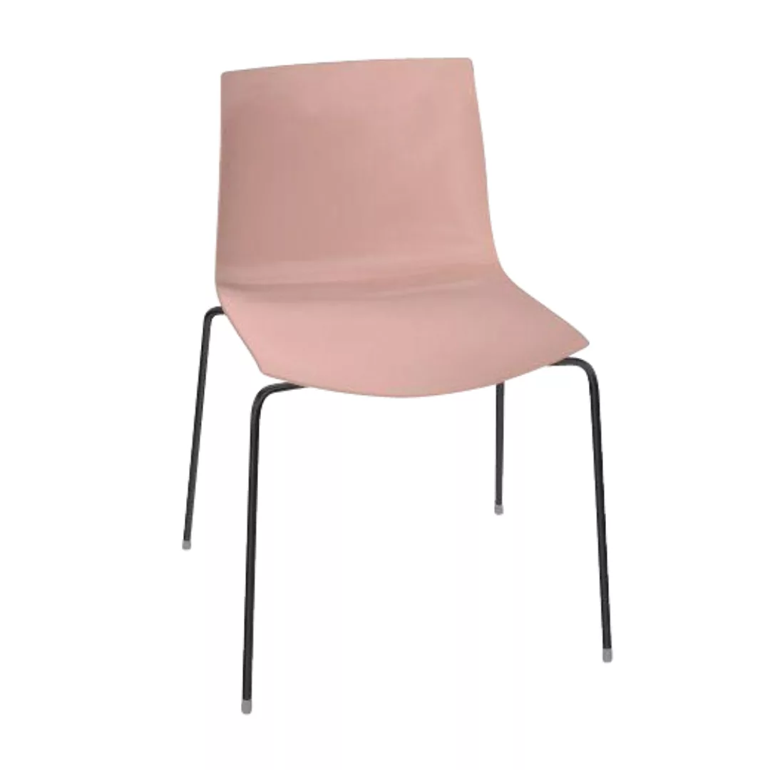 Arper - Catifa 46 0251 Stuhl einfarbig Gestell schwarz - rosé/Außenschale g günstig online kaufen