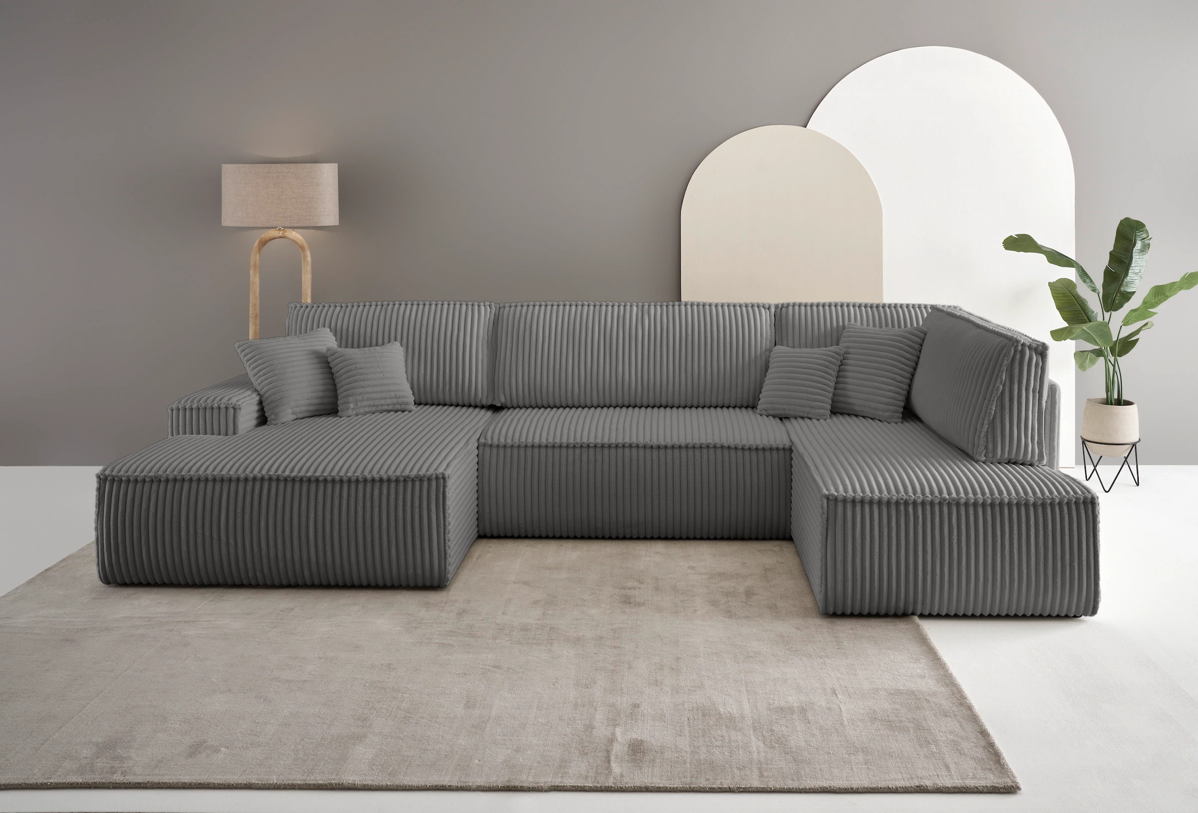 andas Wohnlandschaft "FINNLEY U-Form XXL 329 cm, Schlafsofa, Schlaffunktion günstig online kaufen