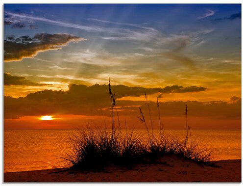 Artland Glasbild "Herrlicher Sonnenuntergang", Sonnenaufgang & -untergang, günstig online kaufen