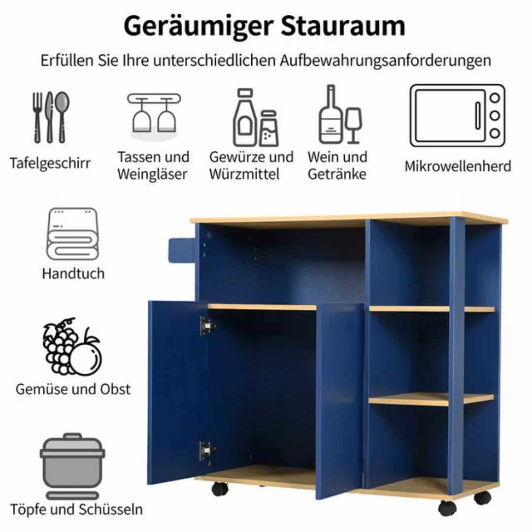 Rhein Beleuchtung Küchenbuffet Bewegliches multifunktionales Sideboard-L105 günstig online kaufen