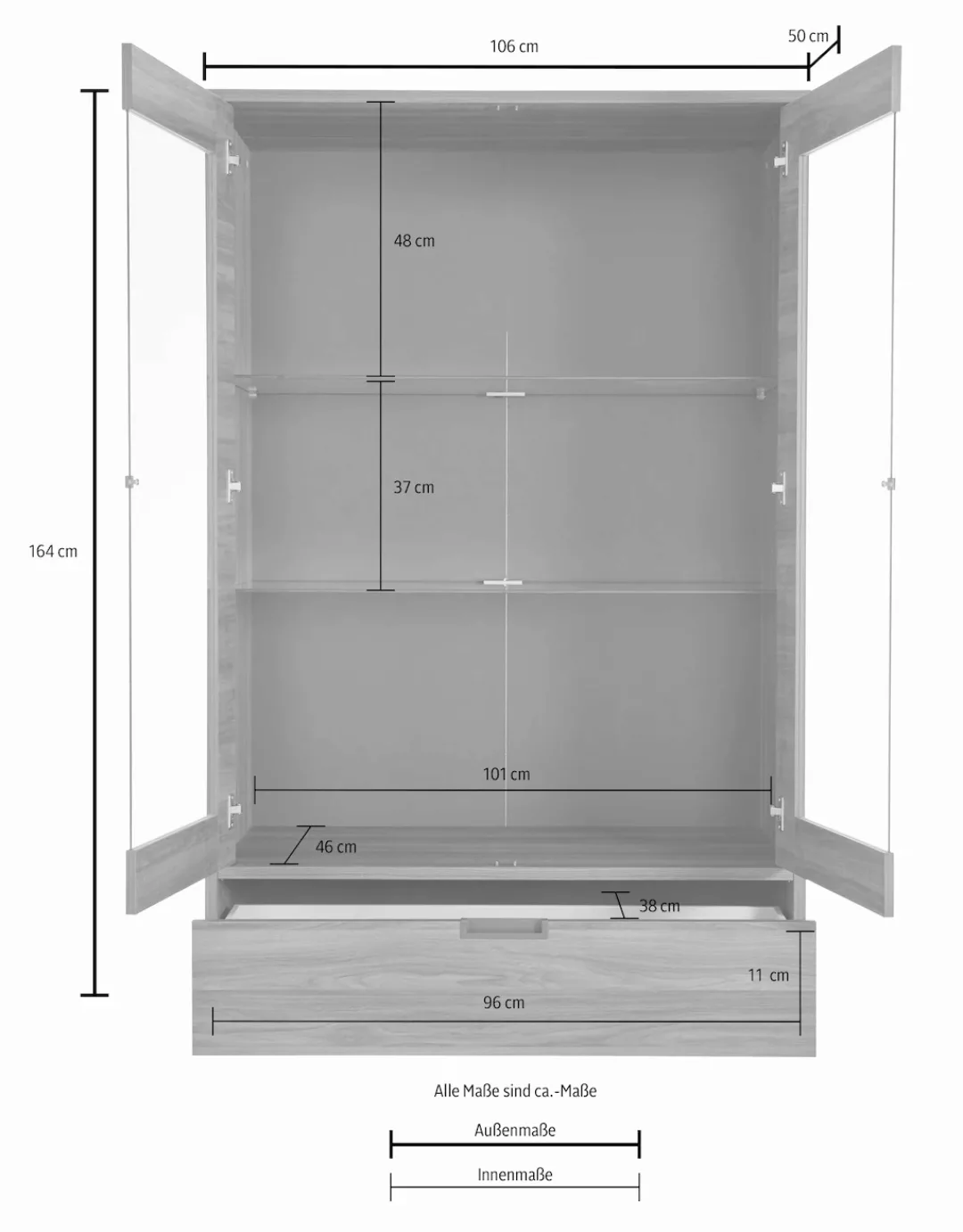 INOSIGN Vitrine "Palma", Höhe 176 cm günstig online kaufen