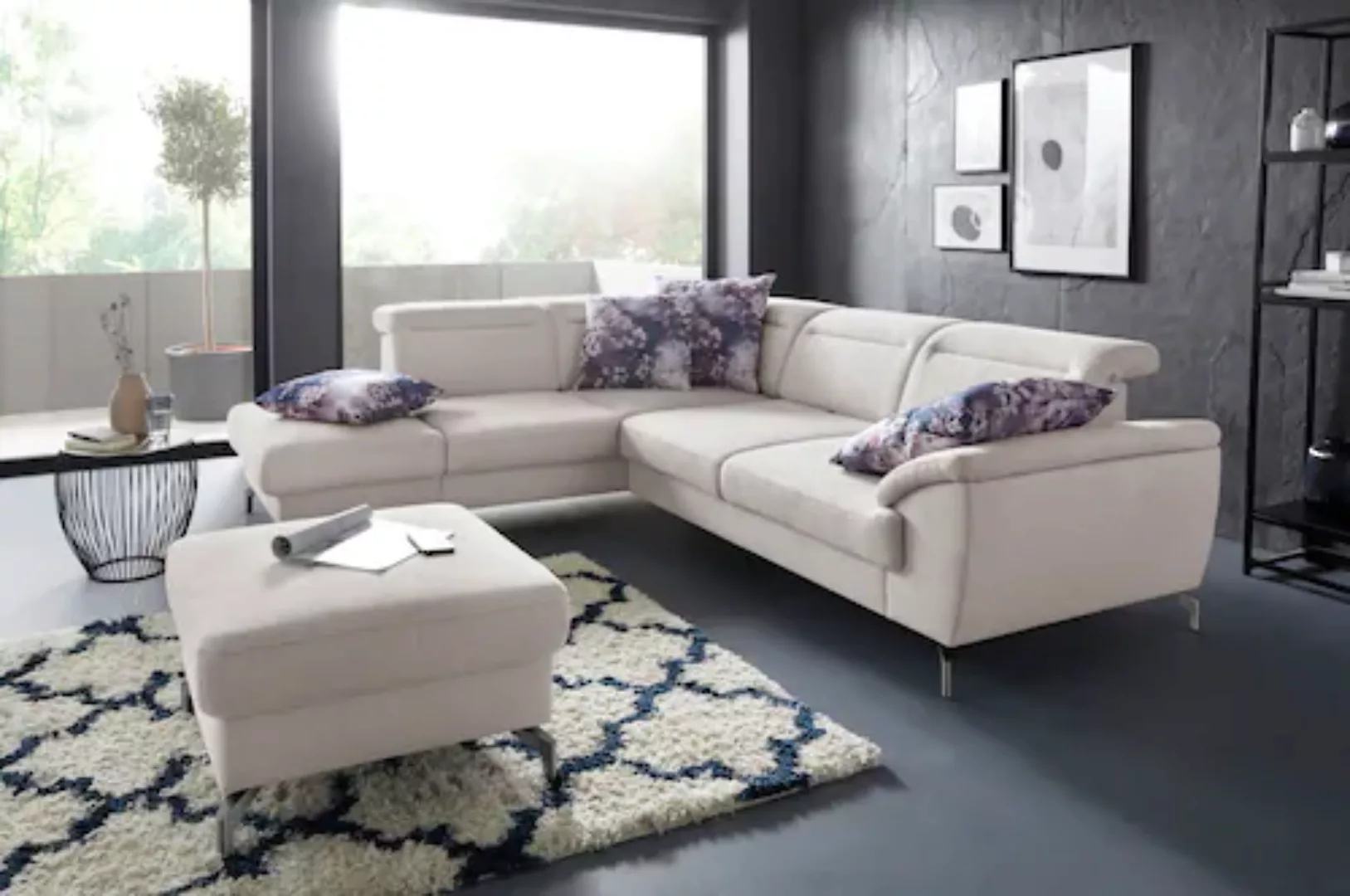 sit&more Ecksofa »Percy L-Form«, 12 cm Fußhöhe, Sitztiefenverstellung, wahl günstig online kaufen