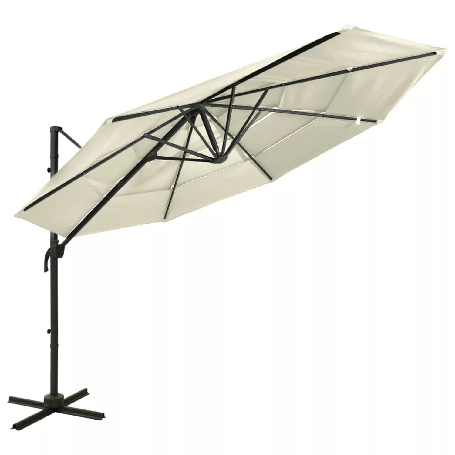 furnicato Sonnenschirm mit Aluminium-Mast 4-lagig Sandfarben 3x3 m günstig online kaufen