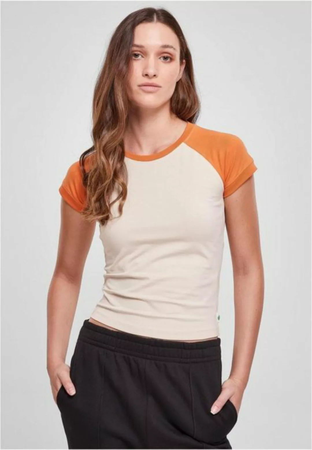 URBAN CLASSICS Rundhalsshirt Ladies Organic Stretch Short Retro Baseball Te günstig online kaufen