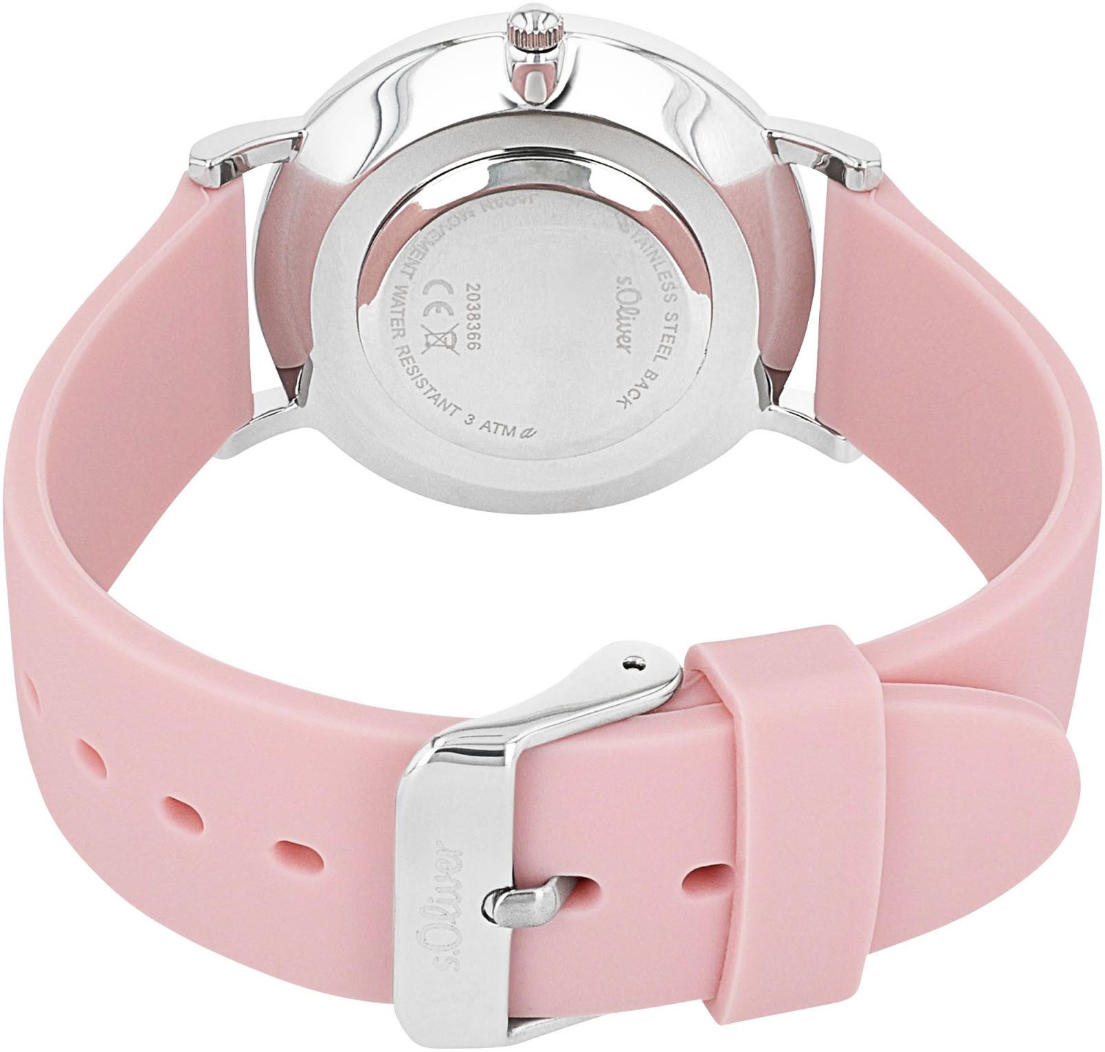 s.Oliver Quarzuhr 2038366, Armbanduhr, Damenuhr, Kristallsteine, günstig online kaufen