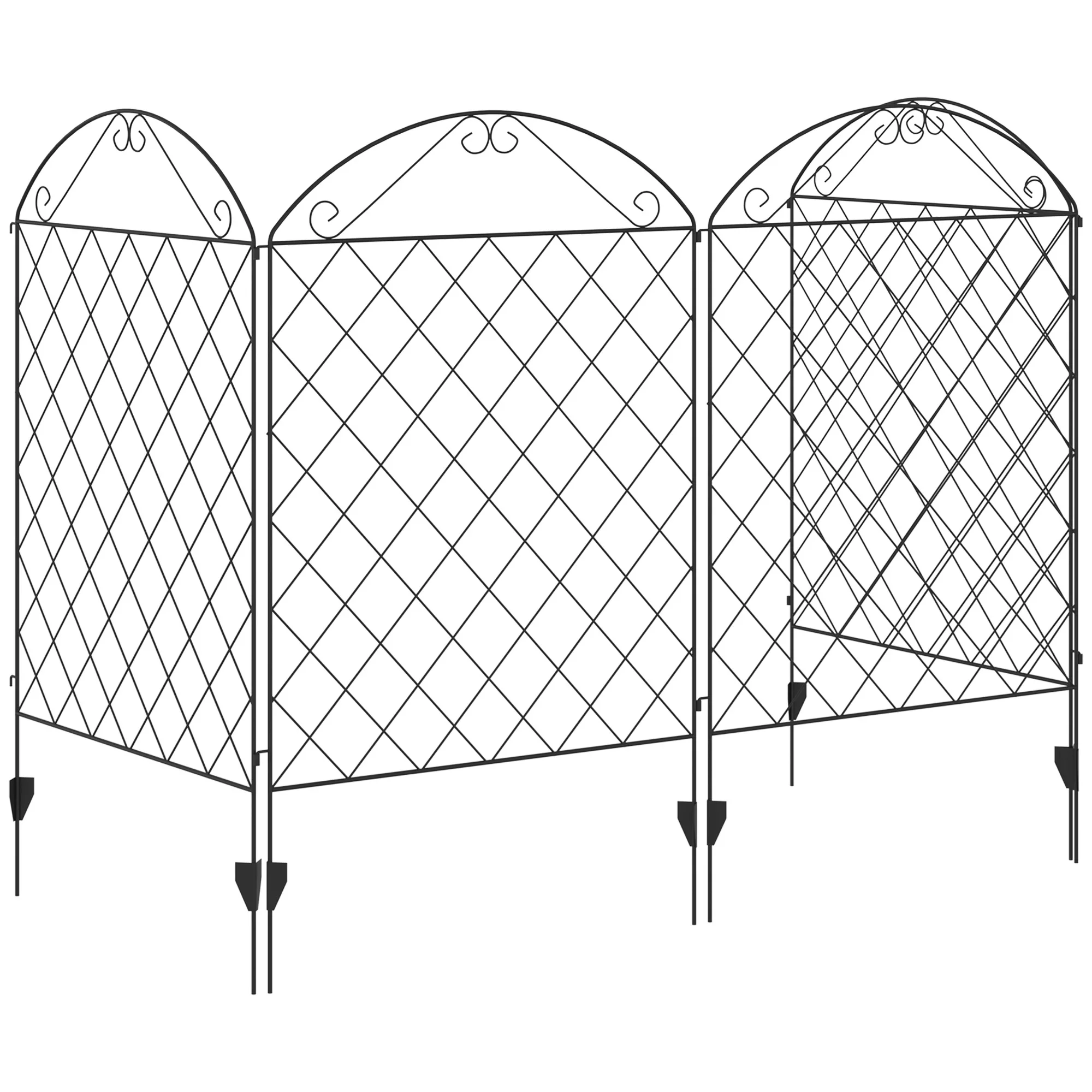 Outsunny 4er Set Gartenzaun Dekorative 3,48 x 1,1 m Gitterzaun Maschendraht günstig online kaufen