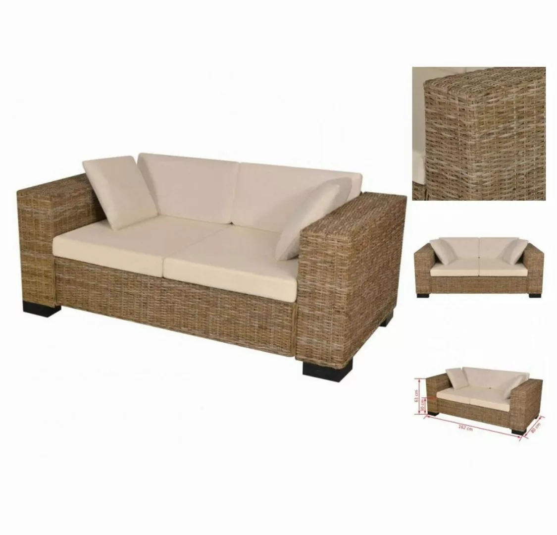 7-tlg. 2-sitzer Sofa Set Echtes Rattan günstig online kaufen