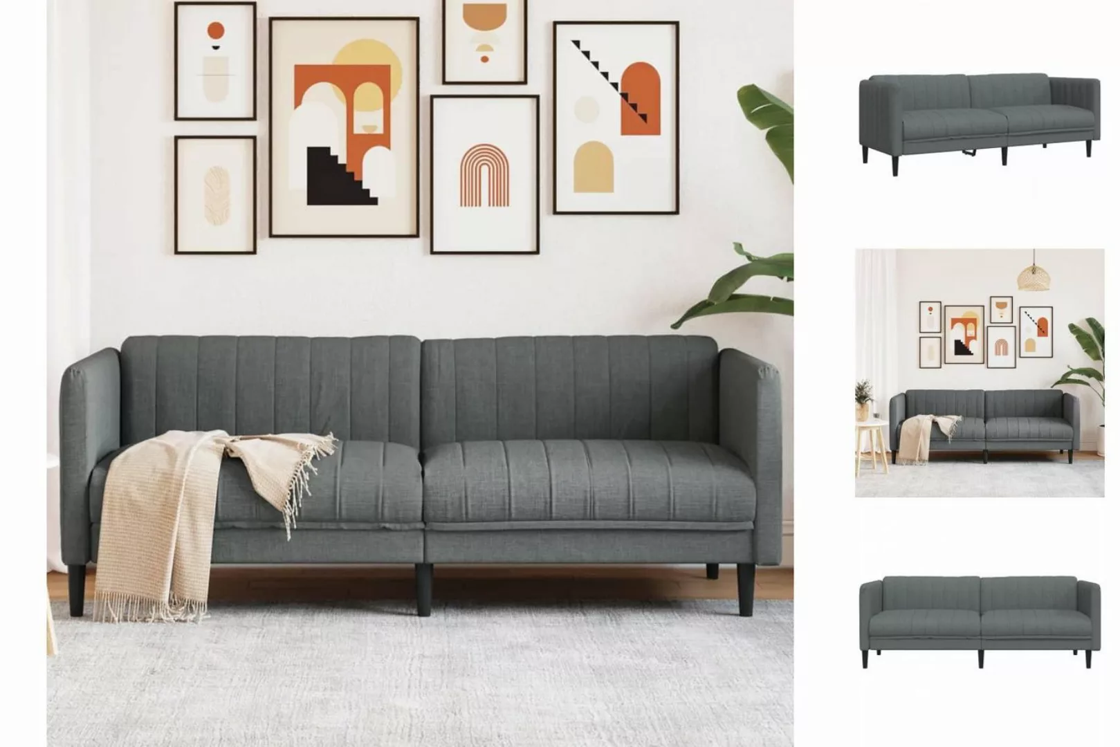 vidaXL Sofa Sofa 3-Sitzer Schwarz Stoff günstig online kaufen