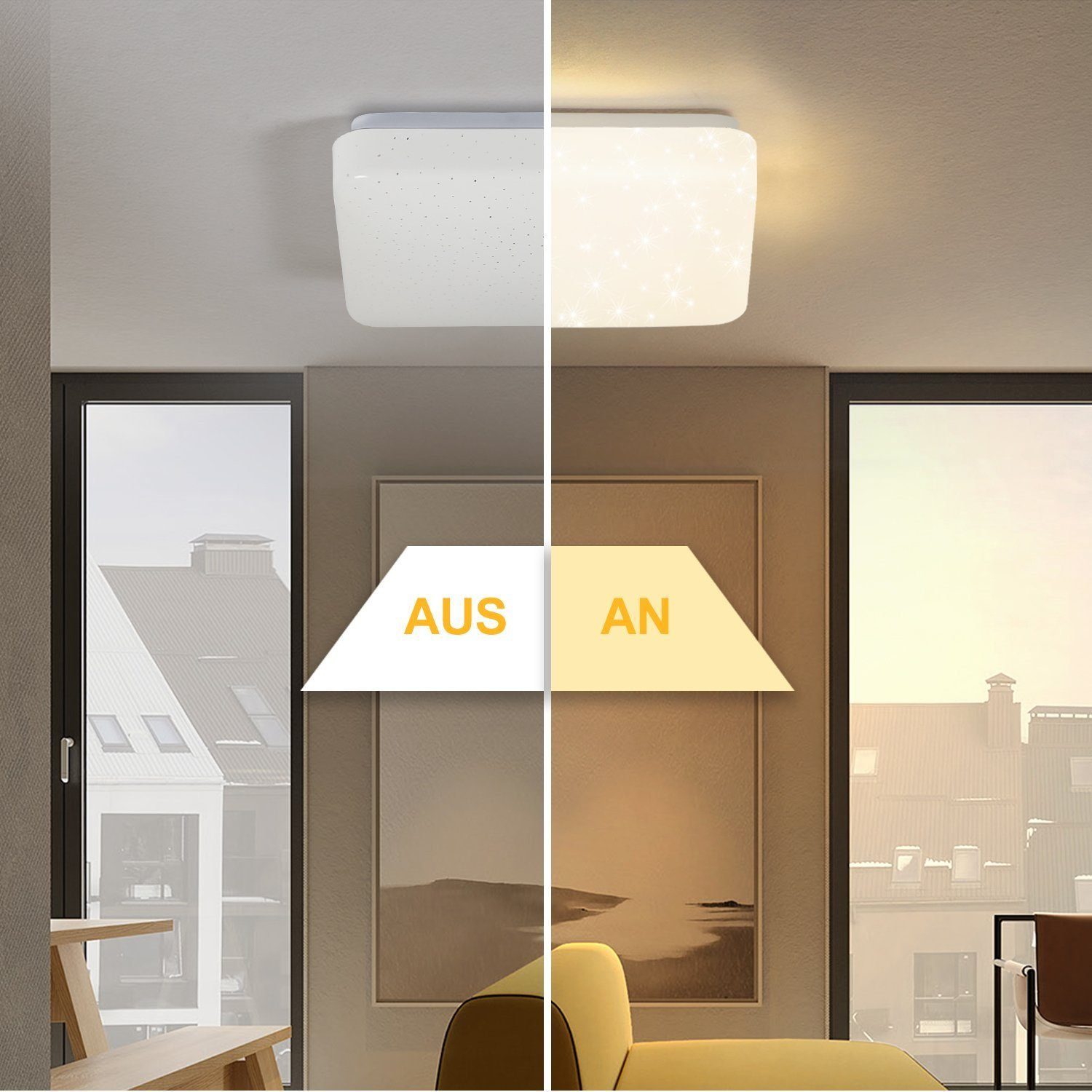 ZMH LED-Sternenhimmel Wohnzimmer Modern Sternenhimmel Deckenlampe günstig online kaufen