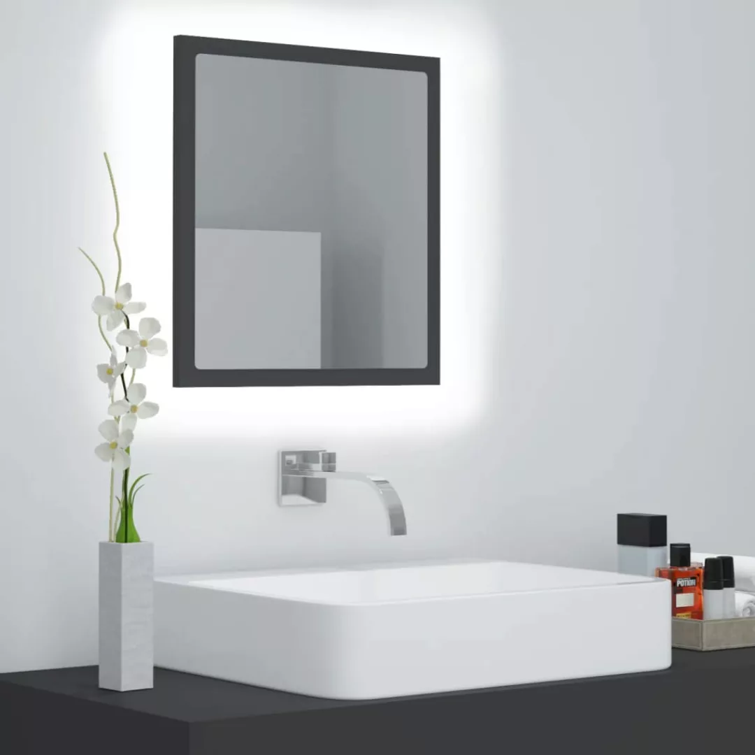 Led-badspiegel Grau 40x8,5x37 Cm Spanplatte günstig online kaufen