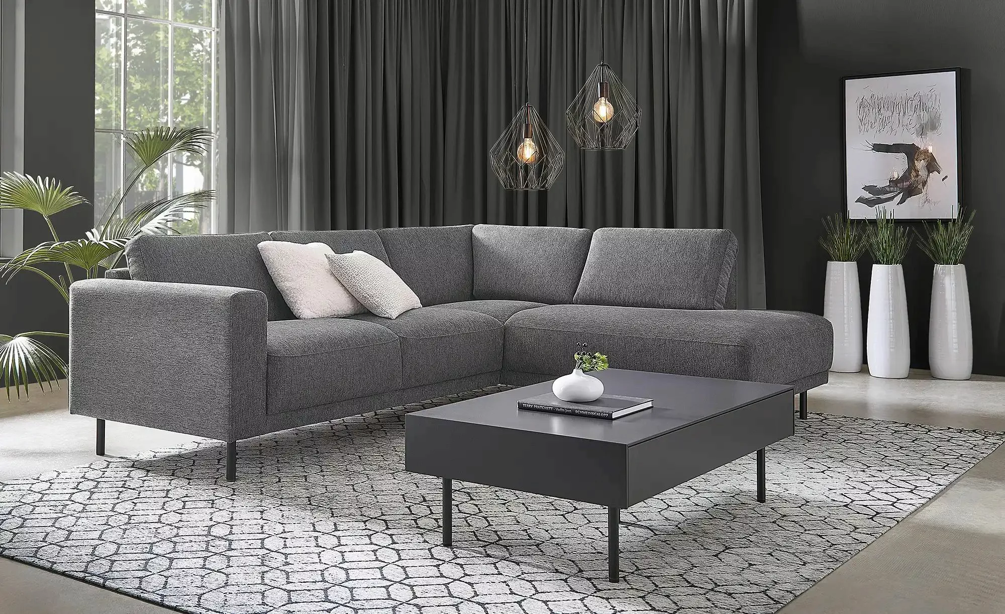 Ecksofa  Polana ¦ grau ¦ Maße (cm): B: 240 H: 78 T: 197 Polstermöbel > Sofa günstig online kaufen