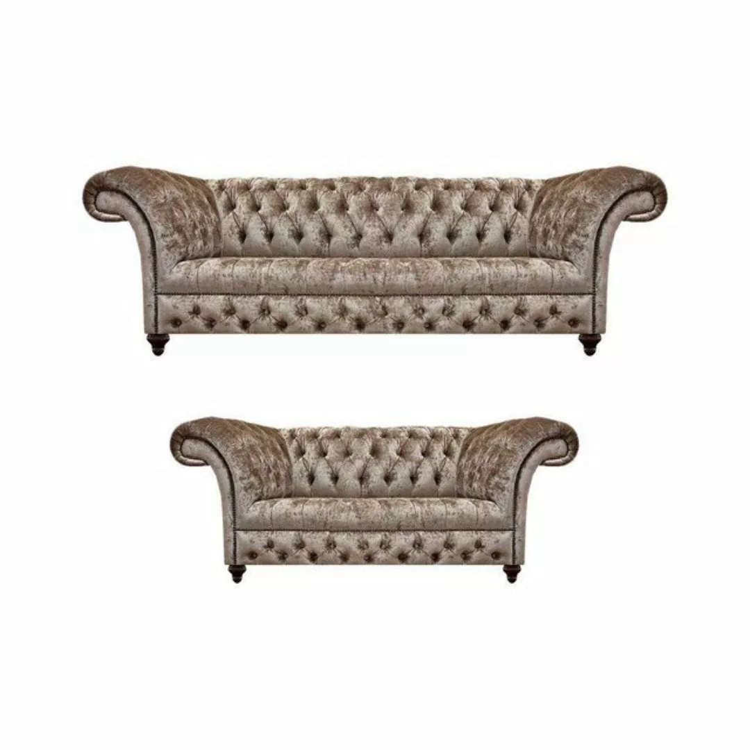 JVmoebel Chesterfield-Sofa Luxus Neu Kompett 2x Sofas Design Möbel Einricht günstig online kaufen