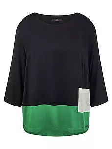 Bluse Rundhals-Ausschnitt Emilia Lay schwarz günstig online kaufen