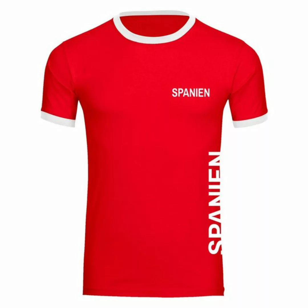 multifanshop T-Shirt Kontrast Spanien - Brust & Seite - Männer günstig online kaufen