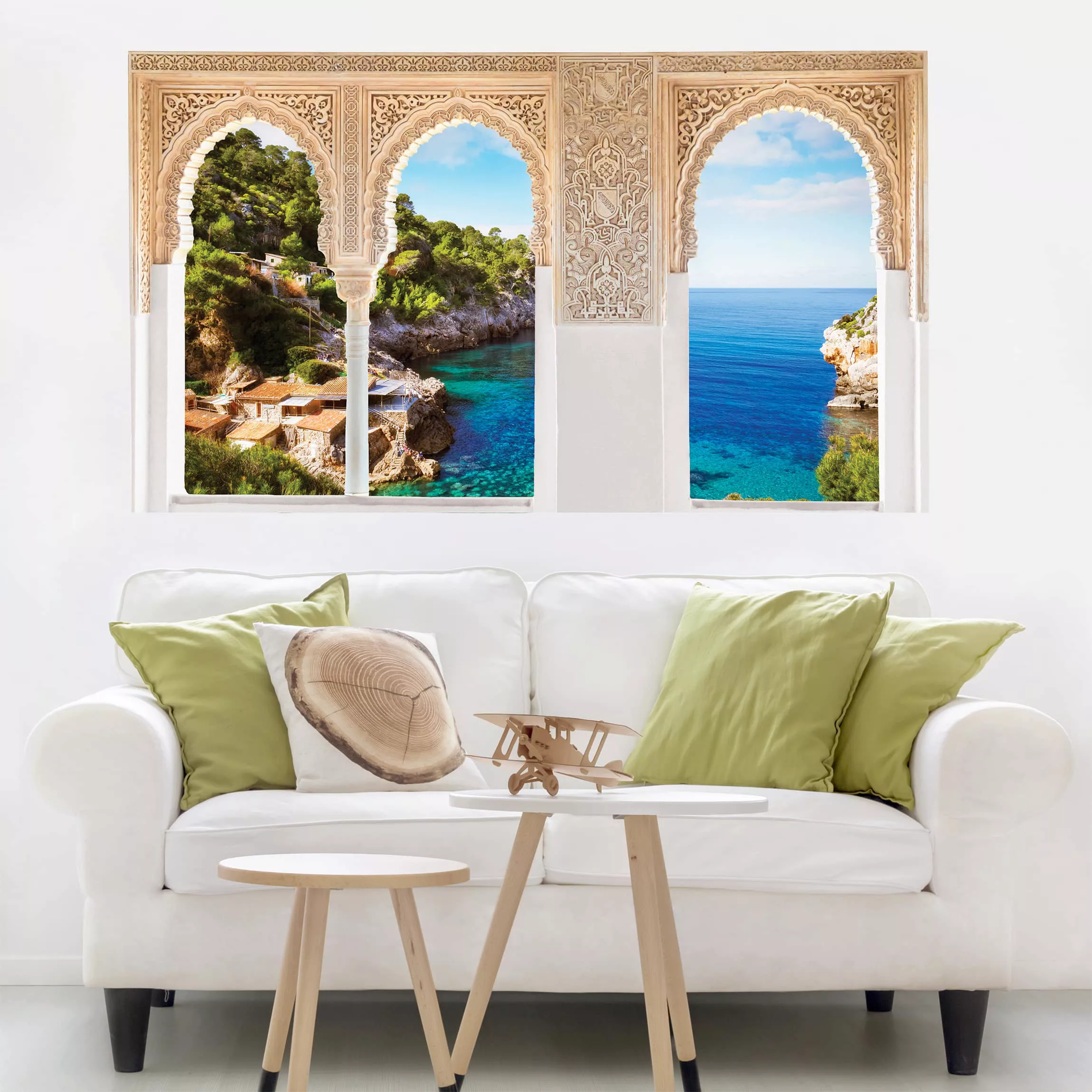 3D Wandtattoo Verzierte Fenster Cala de Deia in Mallorca günstig online kaufen