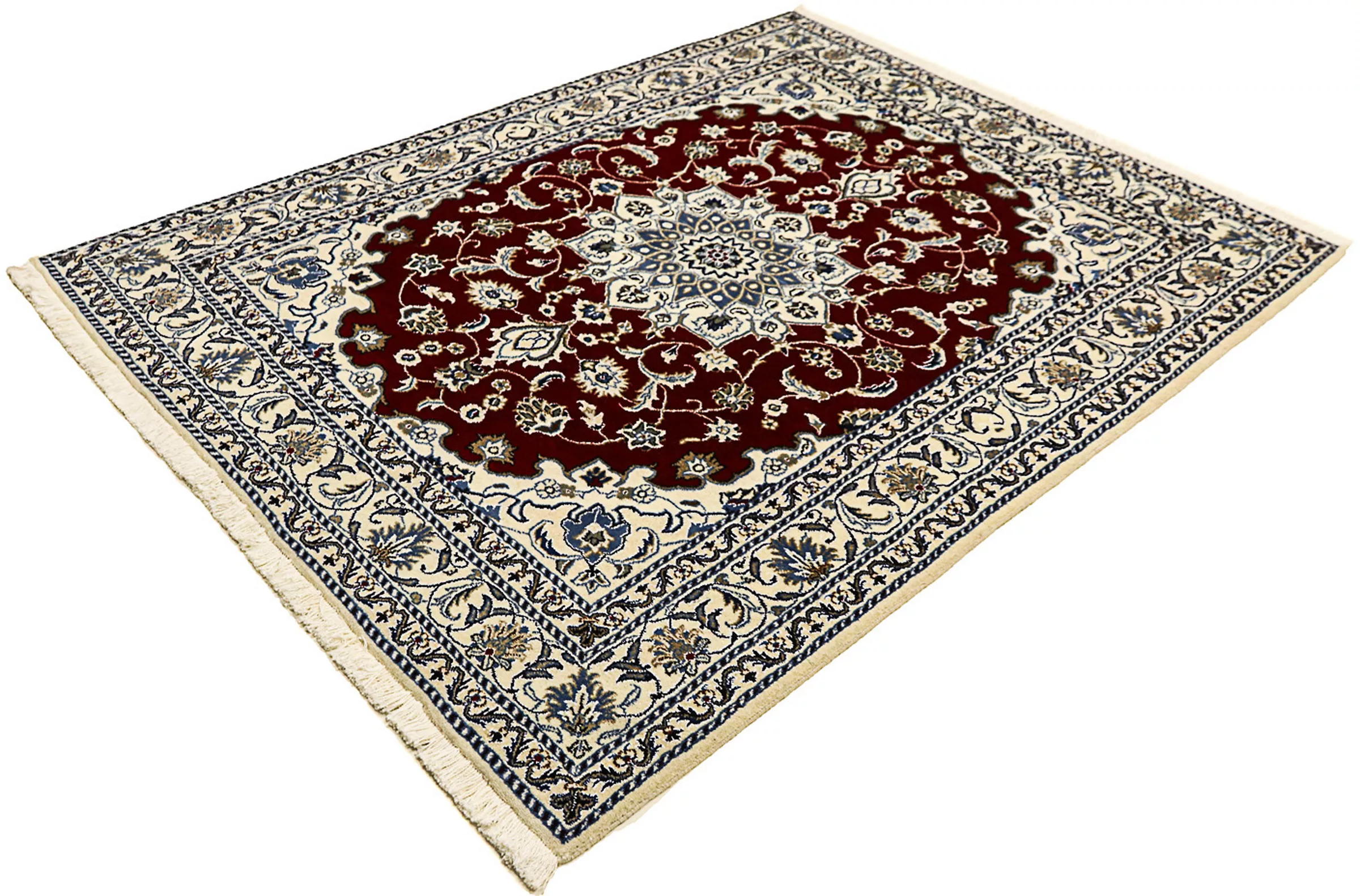 morgenland Orientteppich »Perser - Nain - 191 x 150 cm - dunkelrot«, rechte günstig online kaufen