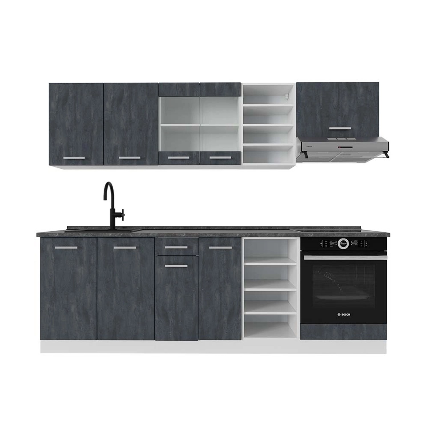 Vicco Winkelküche R-Line, Artisan Eiche/Weiß, 227 günstig online kaufen