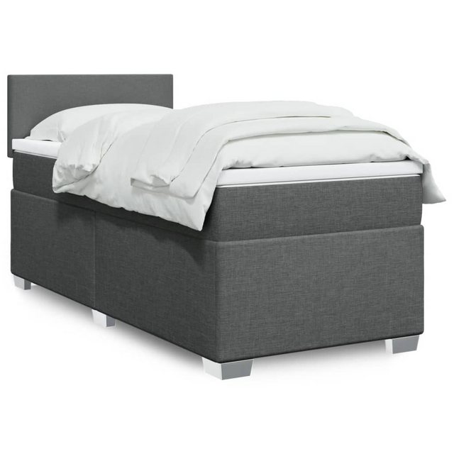 furnicato Bettgestell Boxspringbett mit Matratze Dunkelgrau 90x190 cm Stoff günstig online kaufen