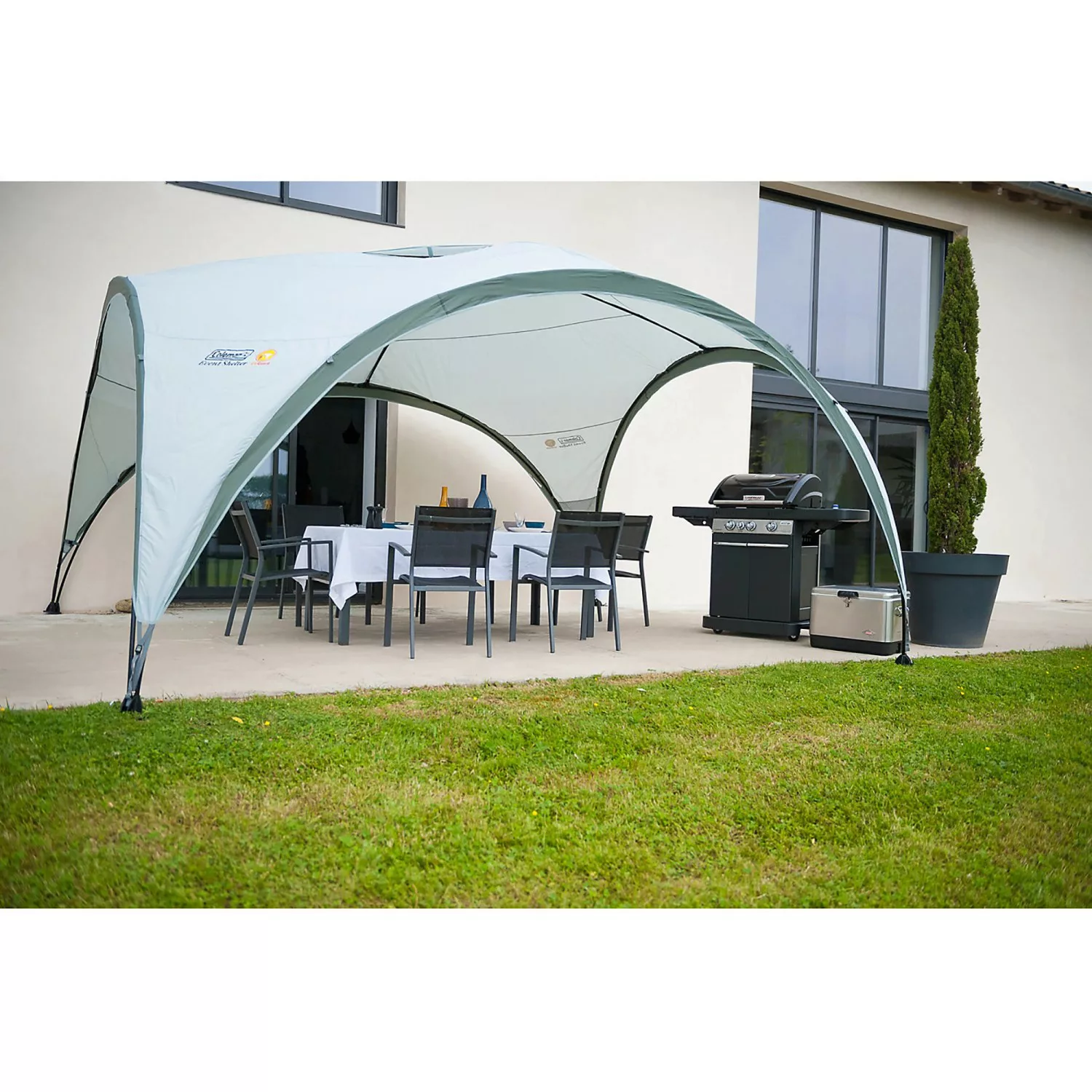 Coleman Pavillon 300 cm x 300 cm x 218 cm Hellgrau/Grau günstig online kaufen