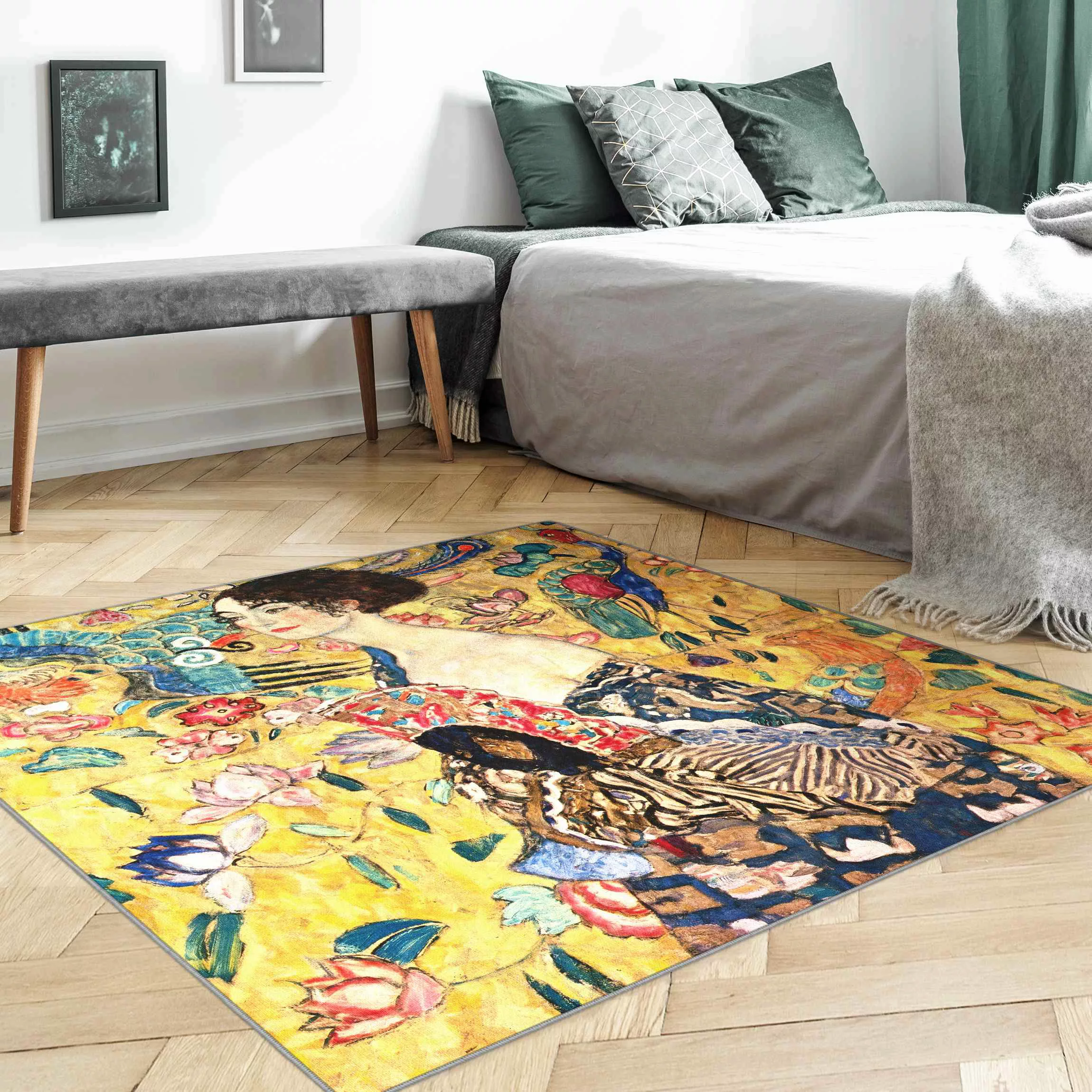 Teppich Gustav Klimt - Dame mit Fächer günstig online kaufen