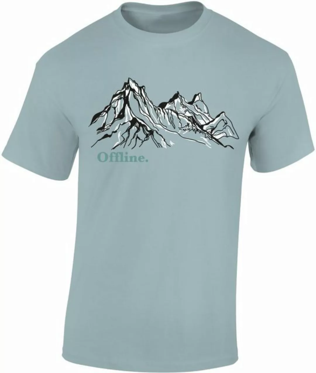 Baddery Print-Shirt Wander Tshirt : "Offline" - Kletter T-Shirt für Wanderf günstig online kaufen