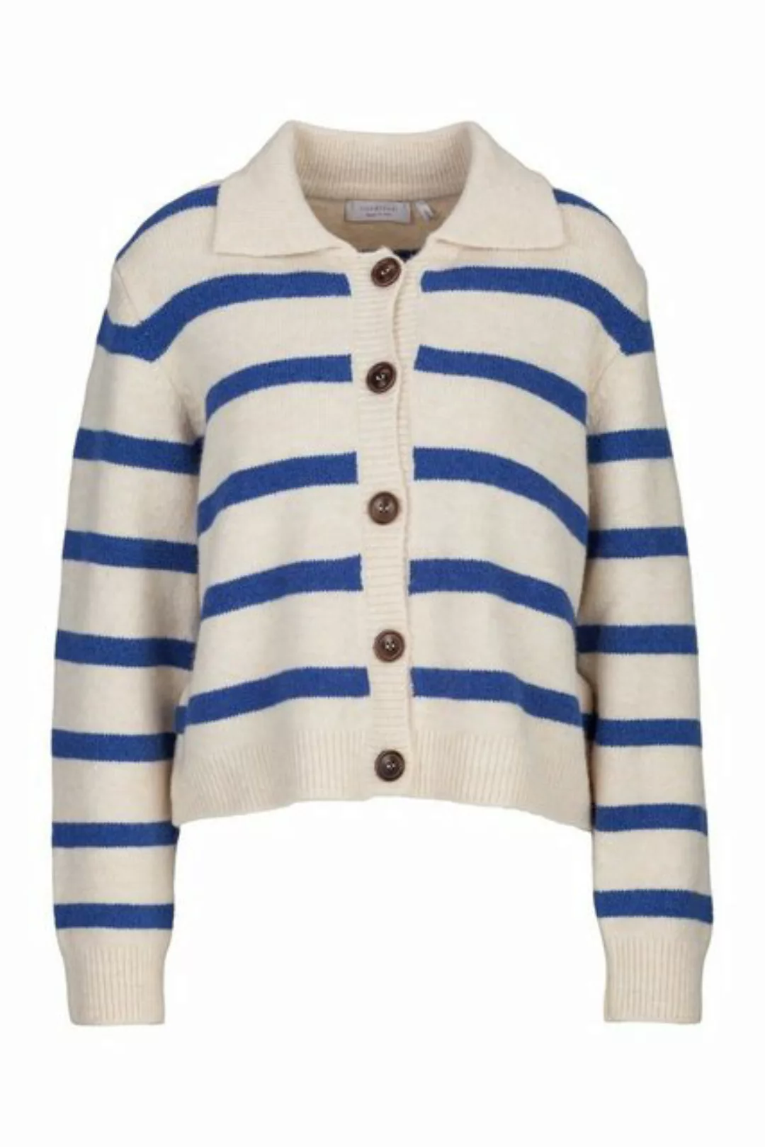 Rich & Royal Cardigan Cardigan mit Polokragen gestreift mit Knöpfen günstig online kaufen