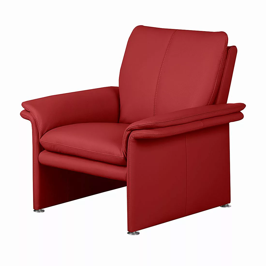 home24 Modoform Sessel Capri Rot Echtleder 95x90x88 cm (BxHxT) günstig online kaufen