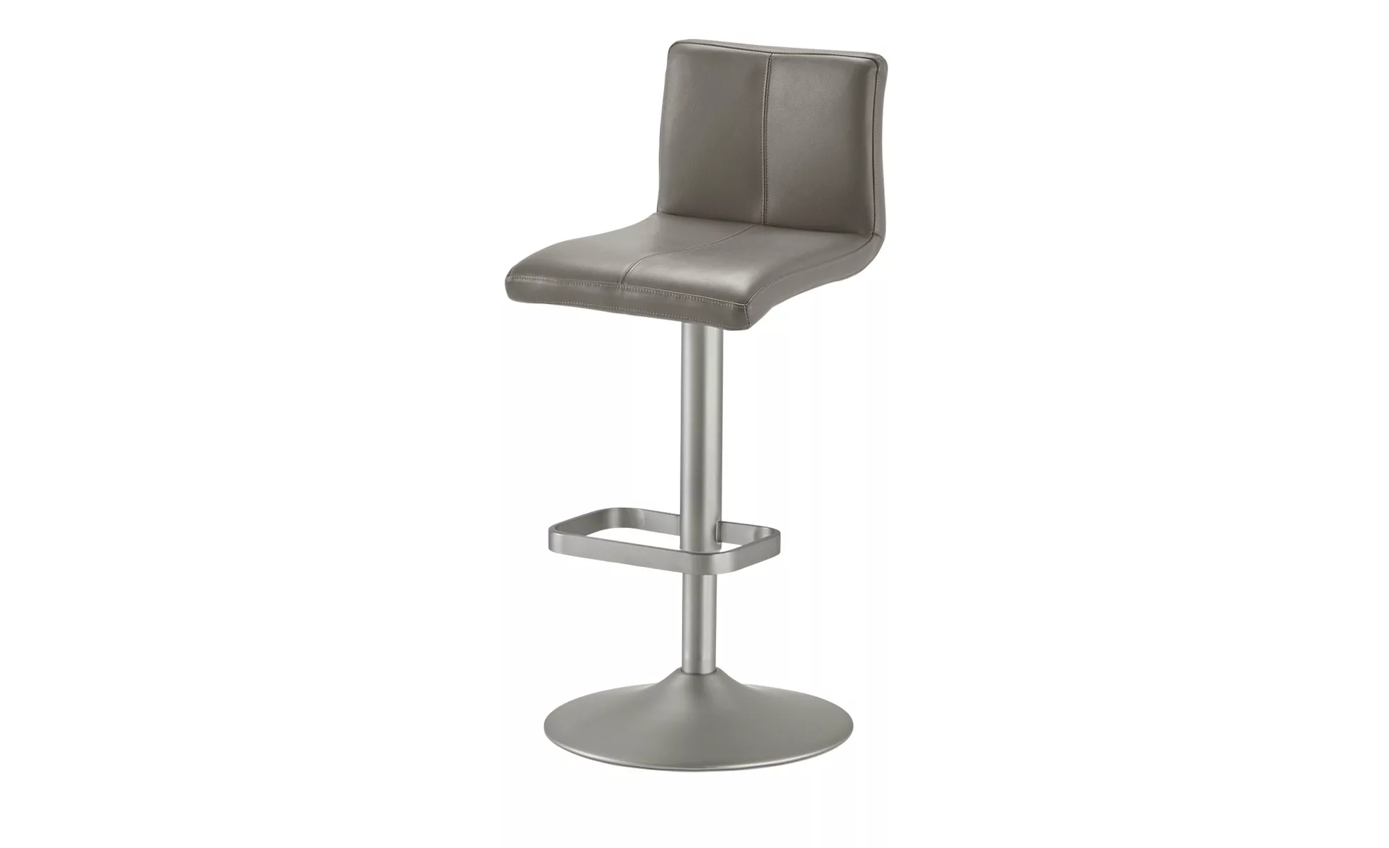 Leder-Barhocker - grau - 44 cm - 38 cm - Stühle > Barhocker - Möbel Kraft günstig online kaufen