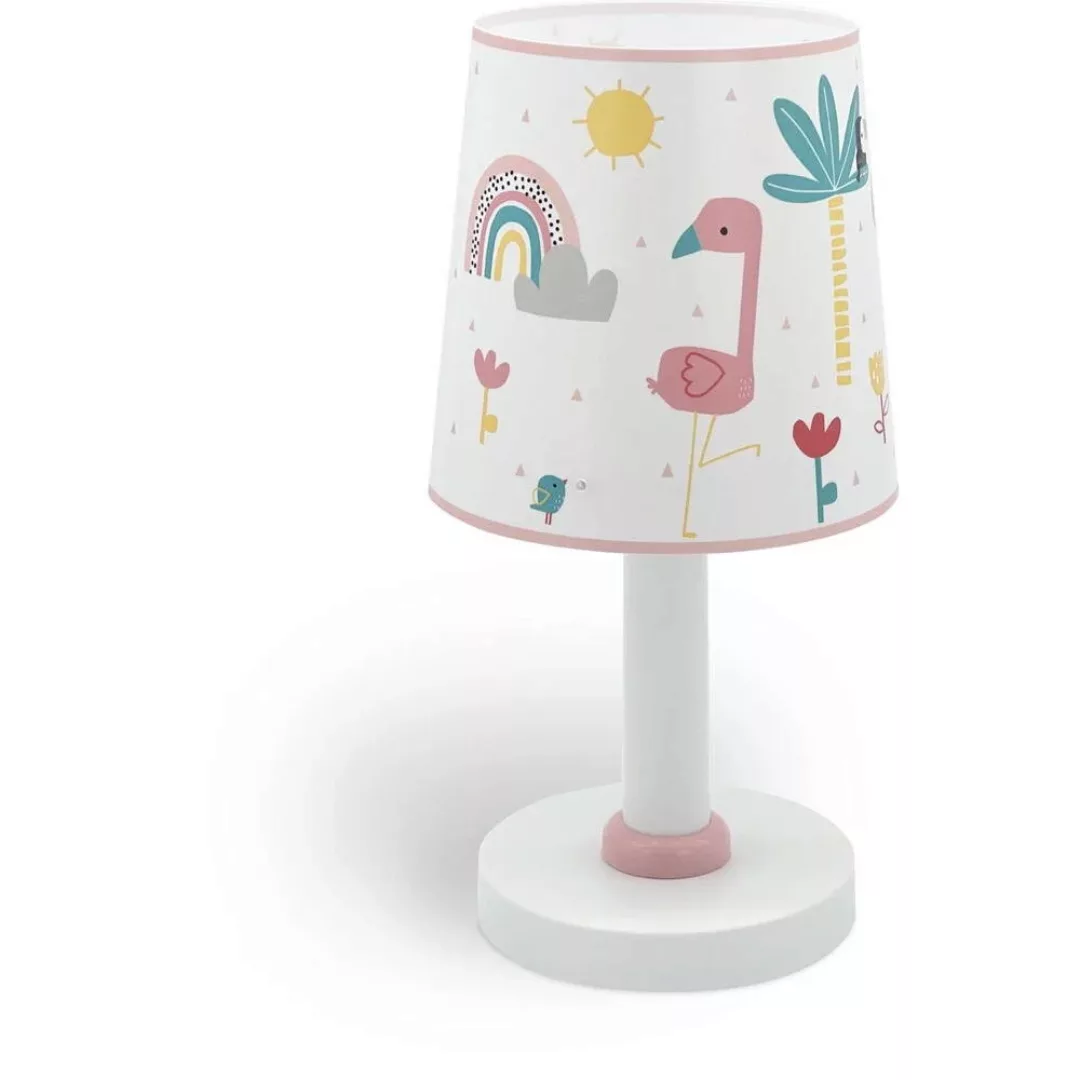 Kinderzimmer Tischleuchte Flamingo in Mehrfarbig und Weiß E14 günstig online kaufen