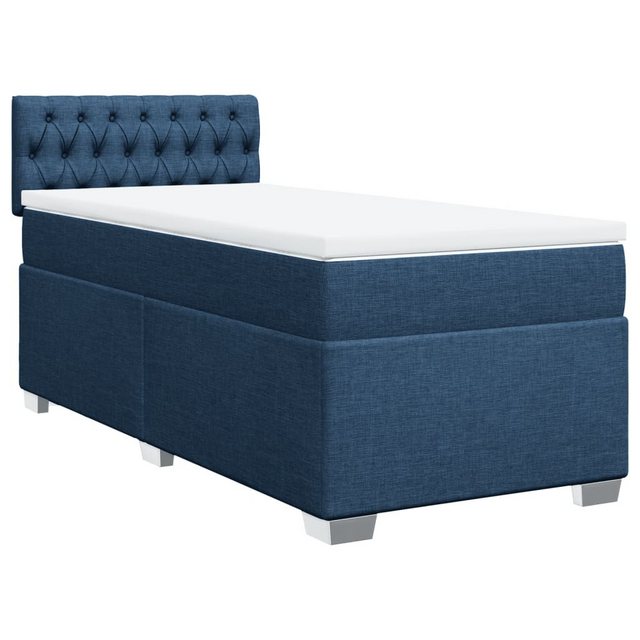 vidaXL Bett Boxspringbett mit Matratze Blau 90x200 cm Stoff günstig online kaufen