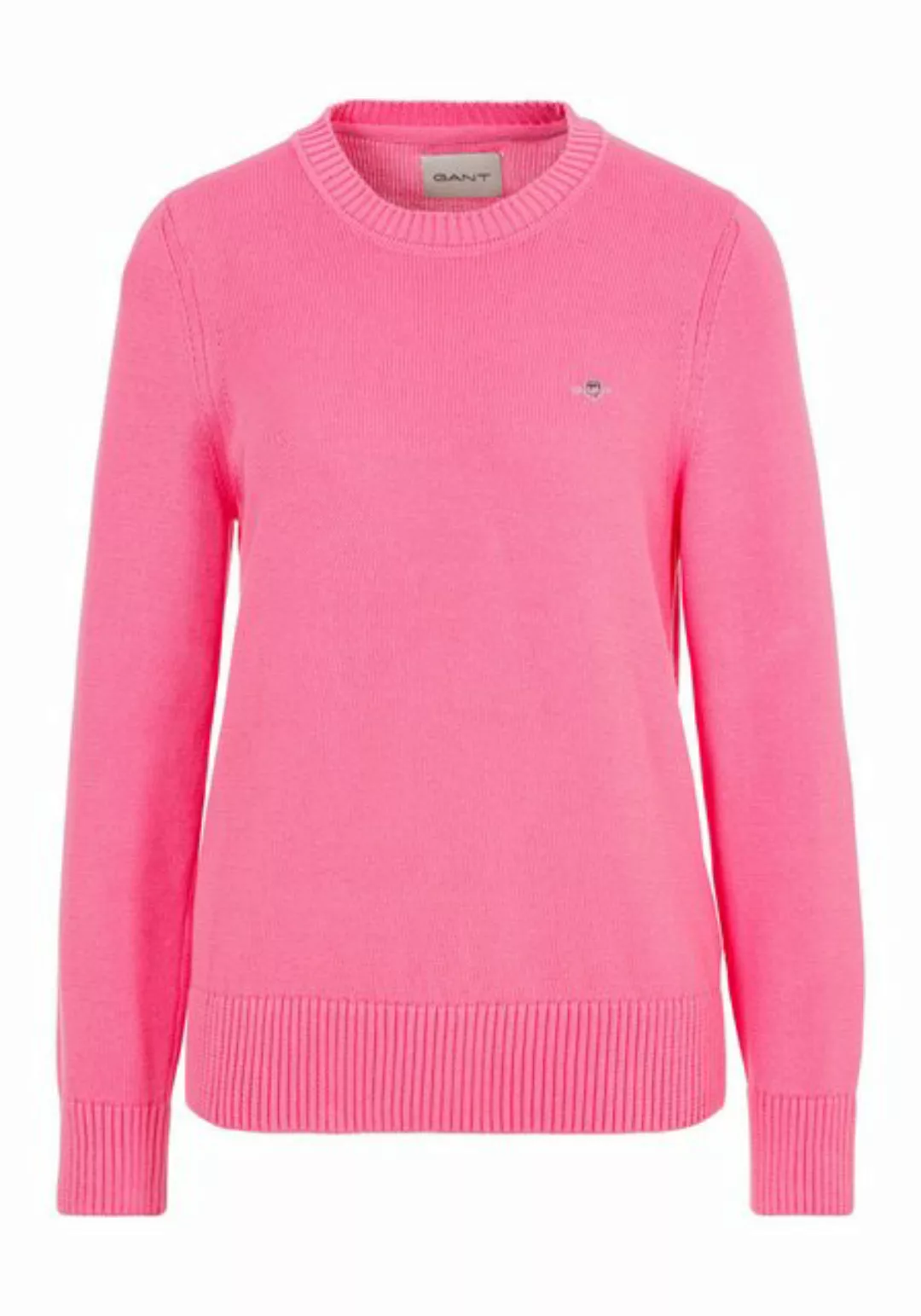 Gant Rundhalspullover CLASSIC COTTON C-NECK mit Zopfstrickmuster günstig online kaufen