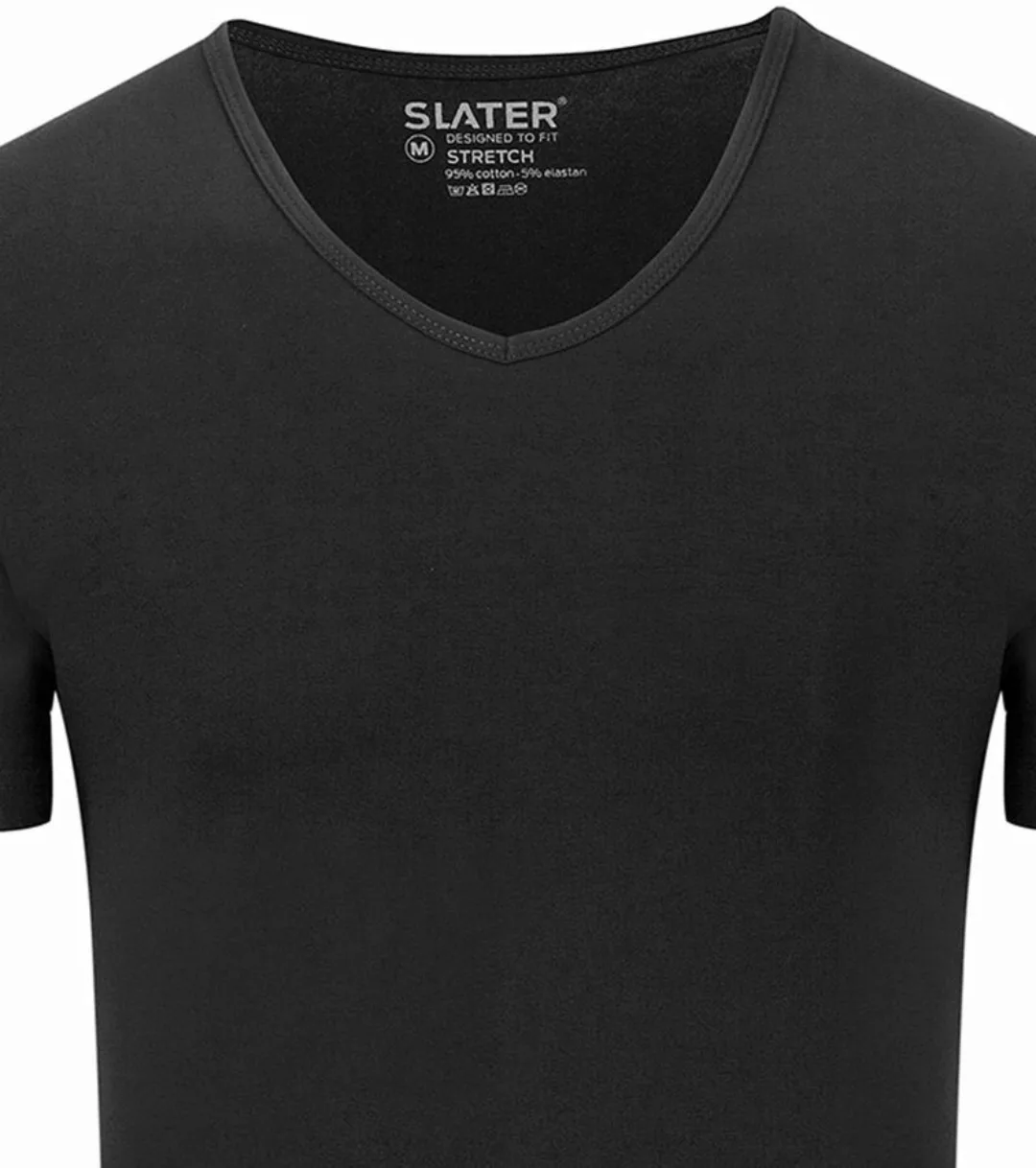 Slater 2er-Pack Stretch V-Ausschnitt T-shirt Schwarz - Größe M günstig online kaufen