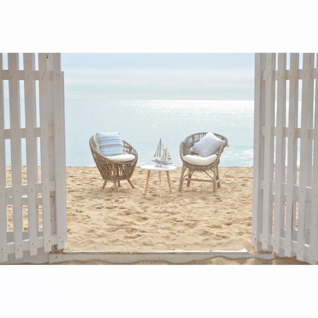 Sessel Dkd Home Decor 8424001750092 Natürlich Baumwolle Weiß Rattan (74 X 6 günstig online kaufen