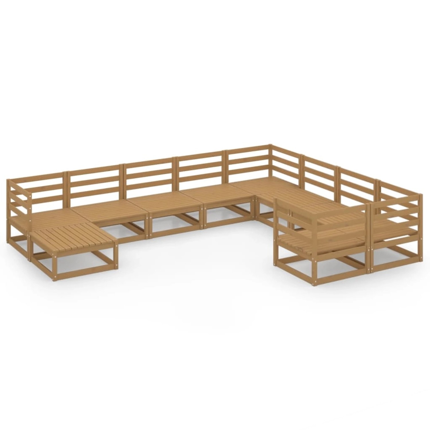 vidaXL 10-tlg Garten-Lounge-Set Massivholz Kiefer Modell 28 günstig online kaufen