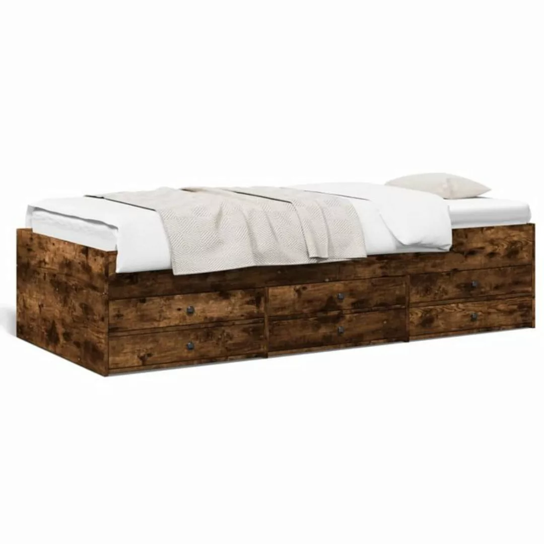 vidaXL Bett Tagesbett mit Schubladen Räuchereiche 90x190 cm Holzwerkstoff günstig online kaufen