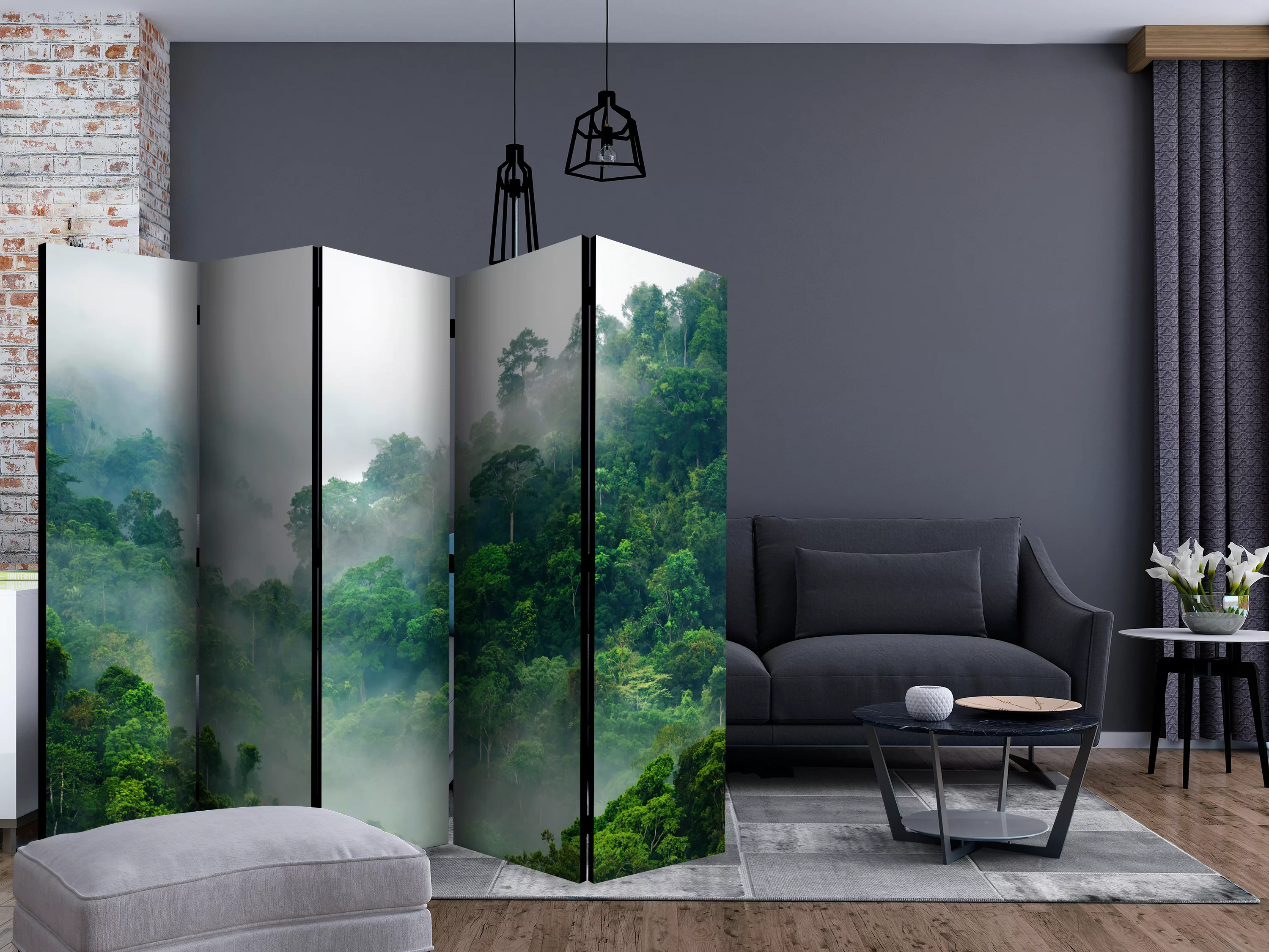 5-teiliges Paravent - Morning Fog Ii [room Dividers] günstig online kaufen