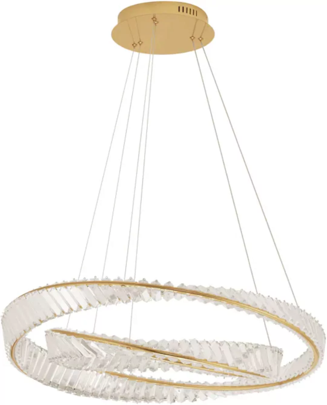 LED Pendelleuchte Aurelia in Gold und Transparent 2x 36W 6351lm günstig online kaufen