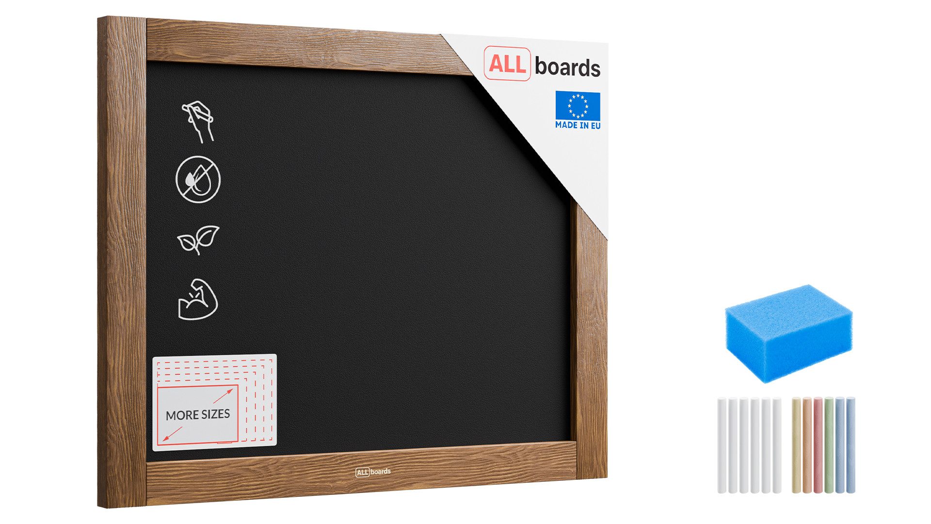 ALLboards Tafel ALLboards Kreidetafel Holzrahmen Schreibtafel günstig online kaufen