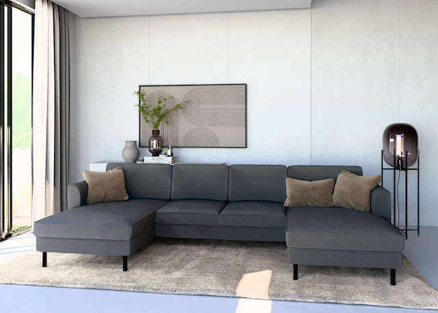 Home affaire Wohnlandschaft »Booster Couch wahlweise mit Schlaffunktion und günstig online kaufen