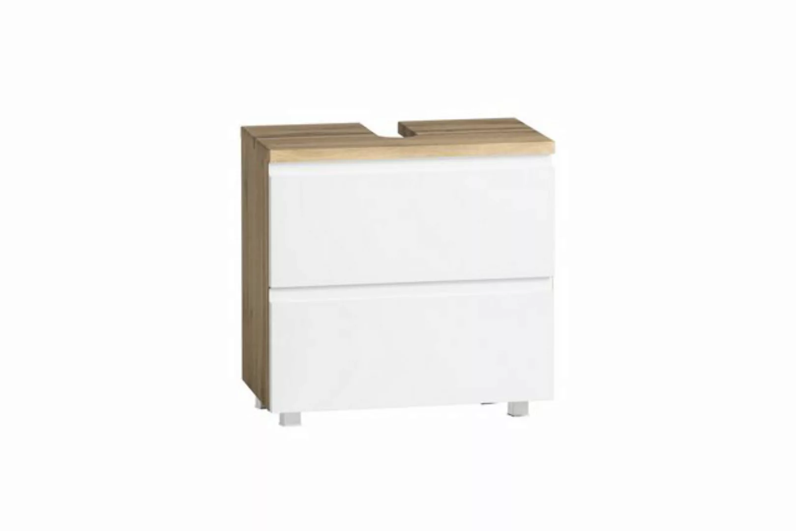 freiraum Waschbeckenunterschrank Lyon in weiß, Wotaneiche, MDF - 60x54x35cm günstig online kaufen