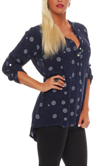 malito more than fashion Schlupfbluse 6703 Bluse mit Kreis Blumen Print 3/4 günstig online kaufen