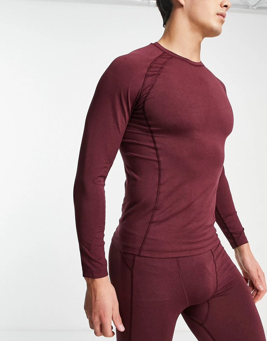 ASOS 4505 – Langärmliges Baselayer-Trainingsshirt mit Ziernaht-Rot günstig online kaufen