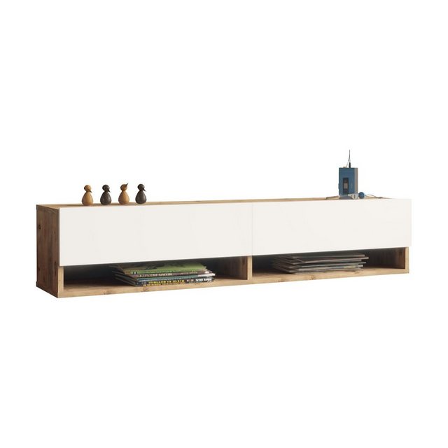 en.casa TV-Schrank »Laitila« TV Hängeboard 140x31,5x29,5cm Eiche rustikal/W günstig online kaufen