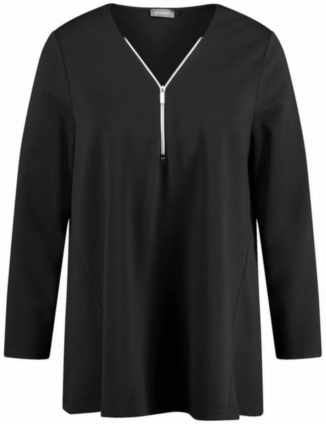 Samoon Langarmshirt Ausgestelltes Langarmshirt mit Zipper günstig online kaufen