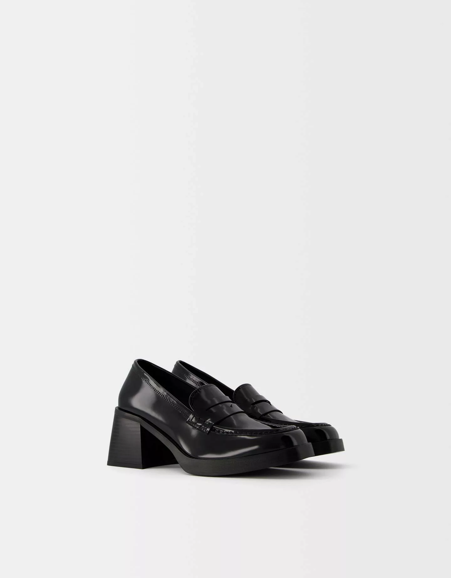 Bershka Loafer Mit Absatz Damen 37 Schwarz günstig online kaufen