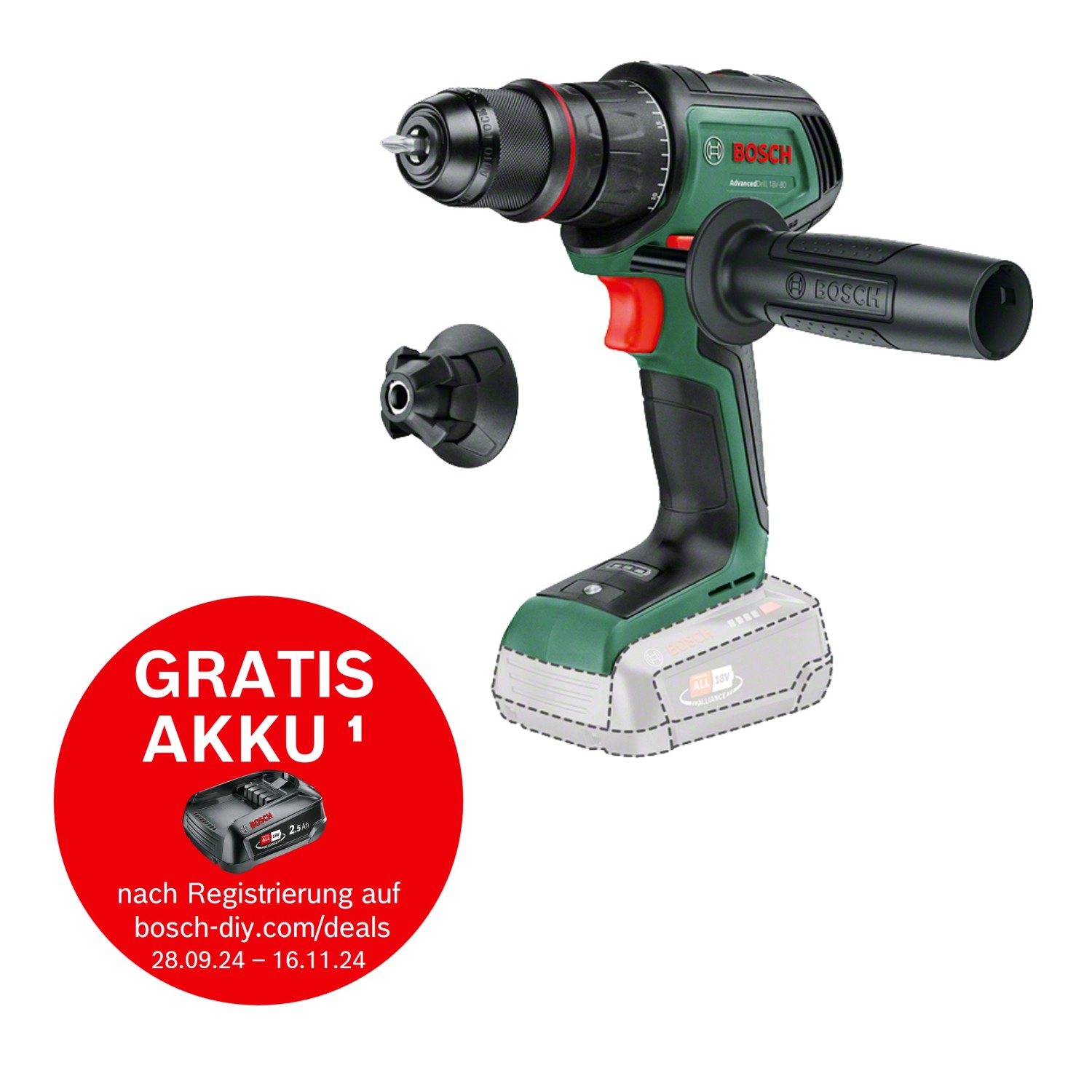 Bosch 18 V Akku-Bohrschrauber Advanced Drill 18 V-80 Solo günstig online kaufen